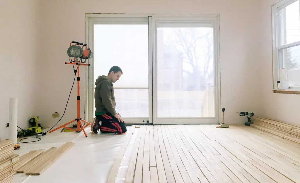 installing wood floor planks