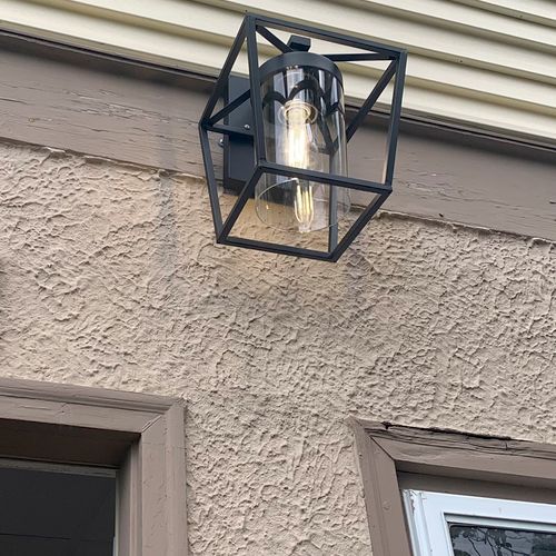 Hassan installed an outdoor light for our front do