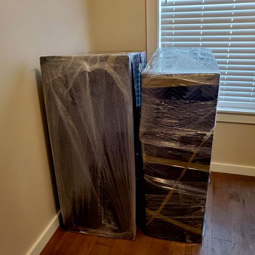 Wrapping your furniture in plastic helps to keep i
