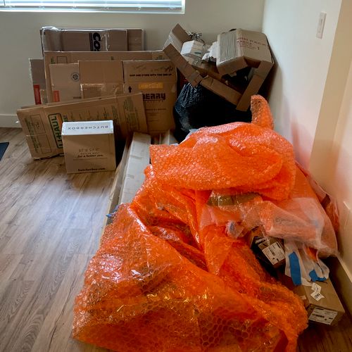 Needed to have boxes and other trash removed follo