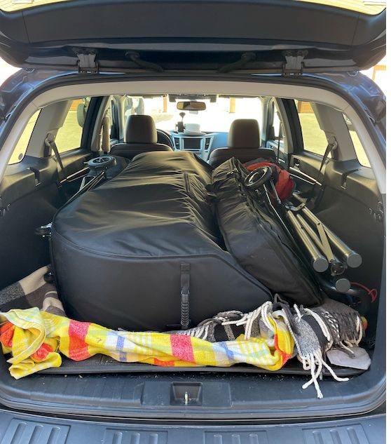 Baby grand in car