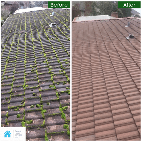Clay Shingle Roof Cleaning - Pressure Washing