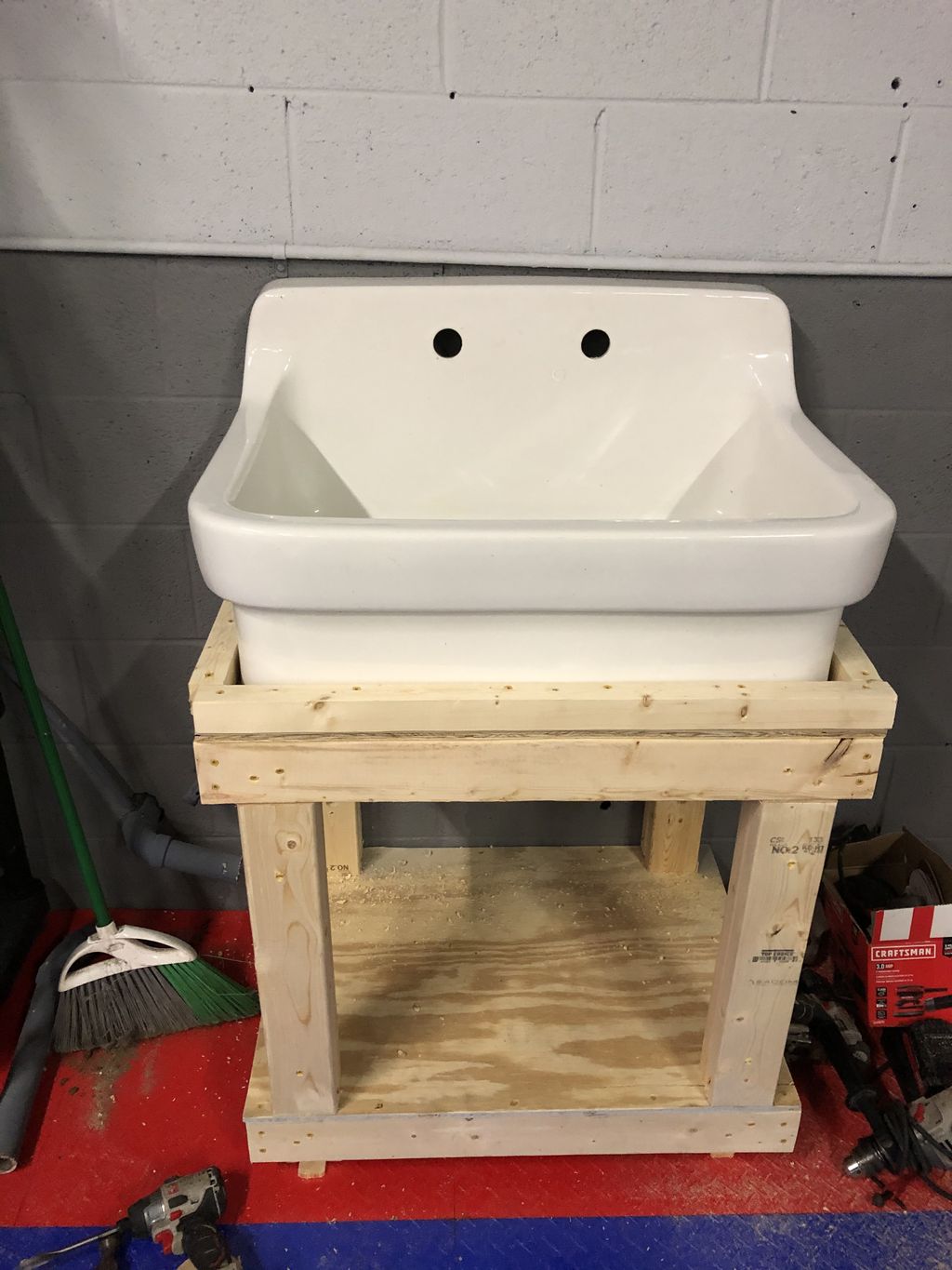 Custom stand for new sink install 