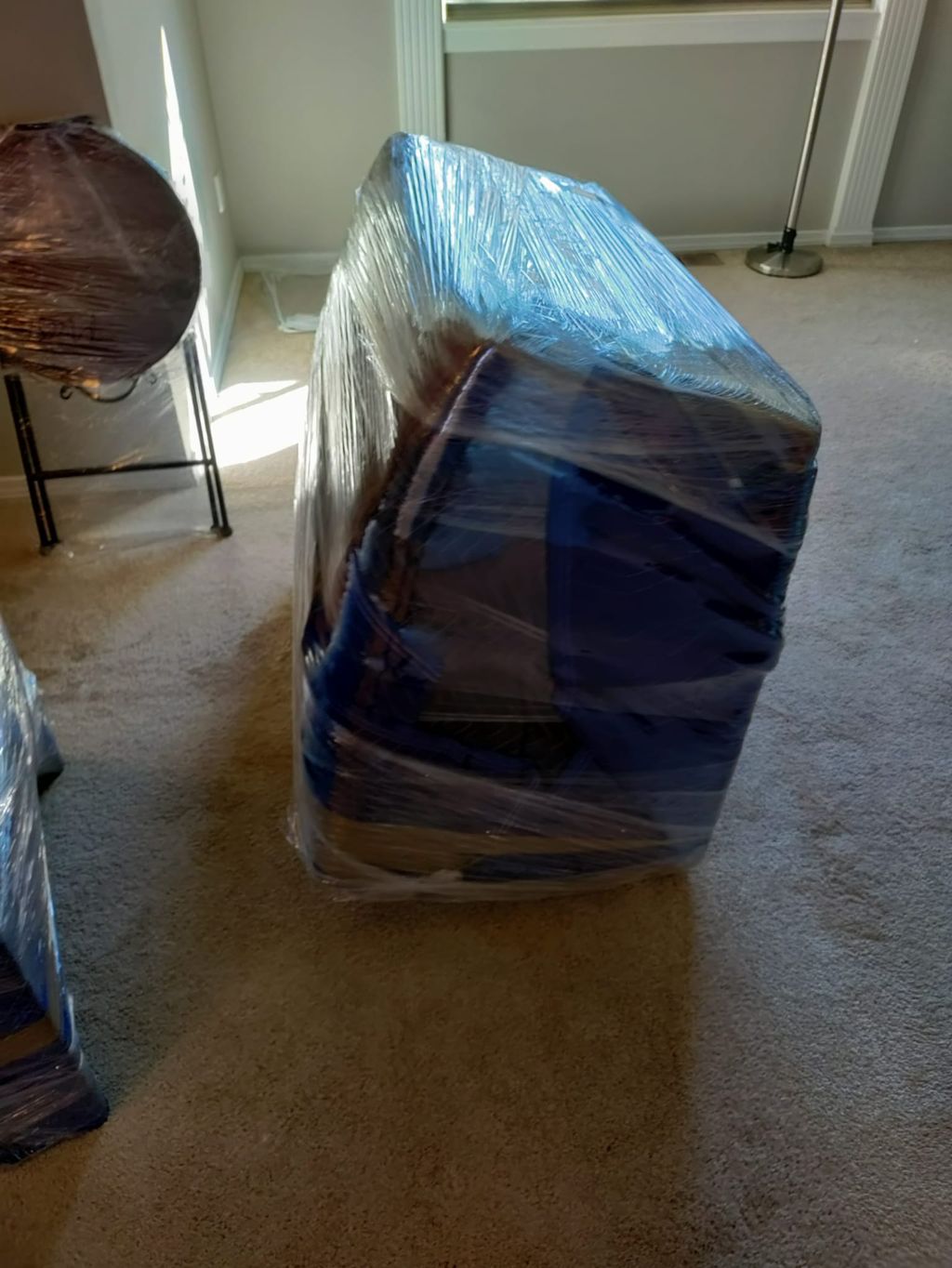 A recliner leather chair it has been separated to 
