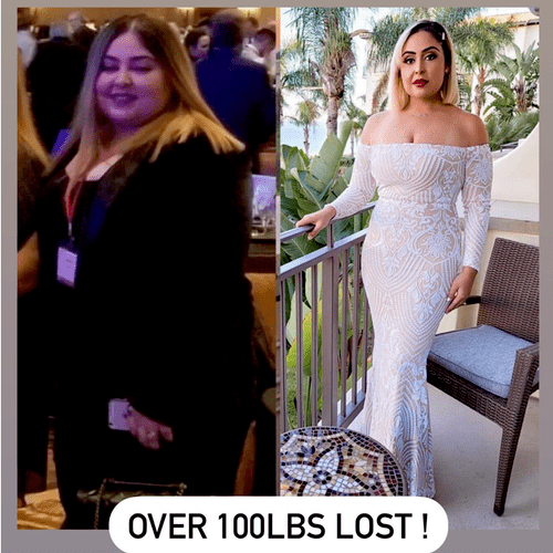 1 year transformation. She has lost 12 SIZES !