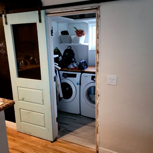 We need a barn door installed for our laundry room