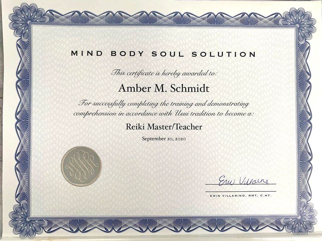 Reiki Master Teacher Certificate