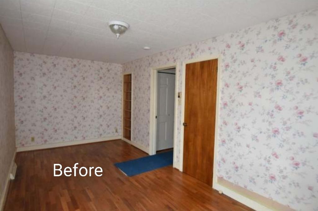 Before photos of multi layer wallpaper removal and