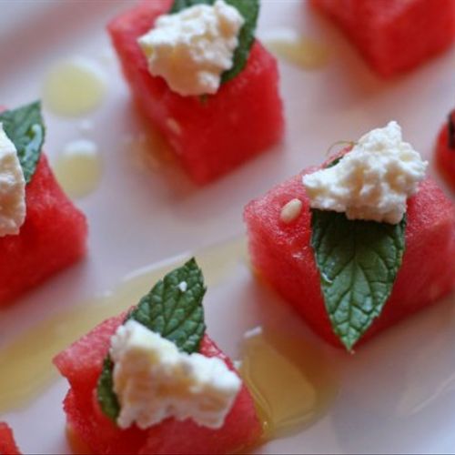 Watermelon Mint Feta Bites