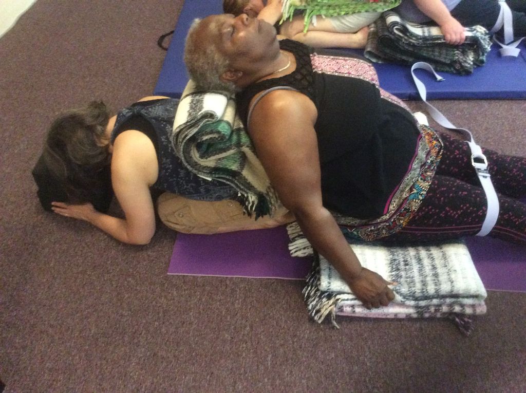 student and assistant in my adaptive Yoga class 