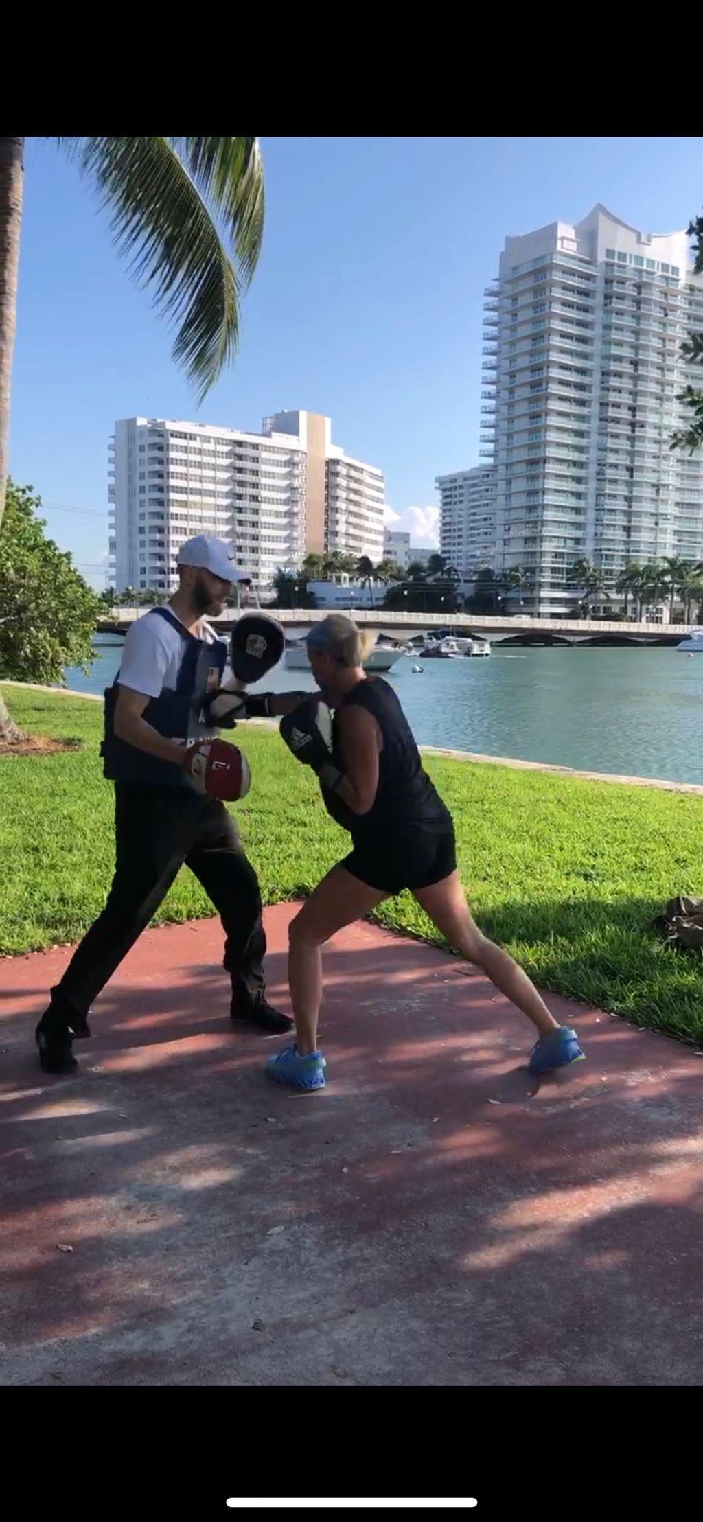 Training client at the marina