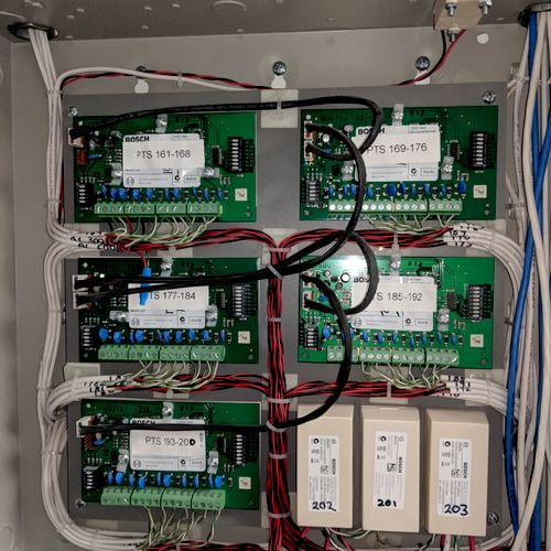 Complex alarm-system wiring