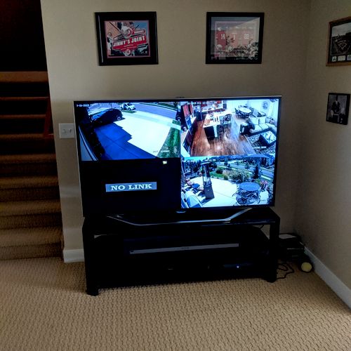 Camera system displayed on TV