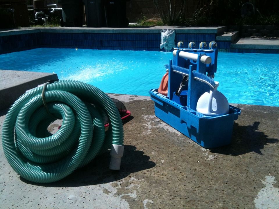 Pool side. Ready to service.