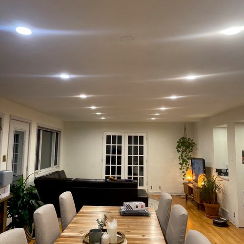 We had Ken install recessed lighting for a remodel