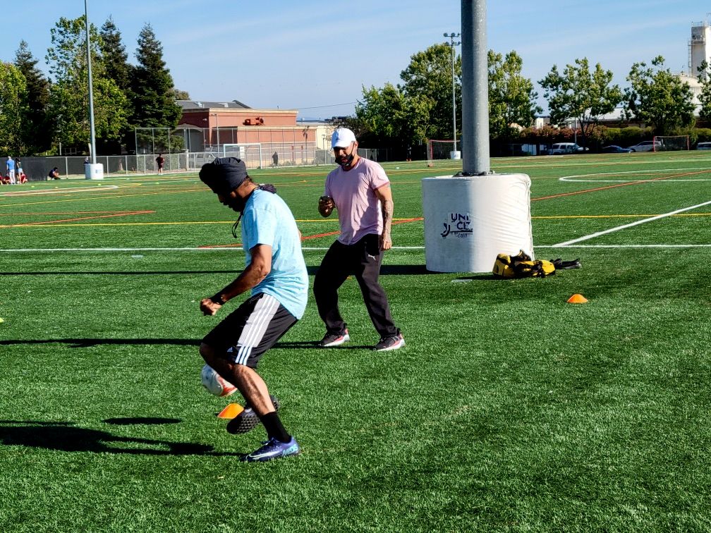 Back on the pitch after a torn ACL. 