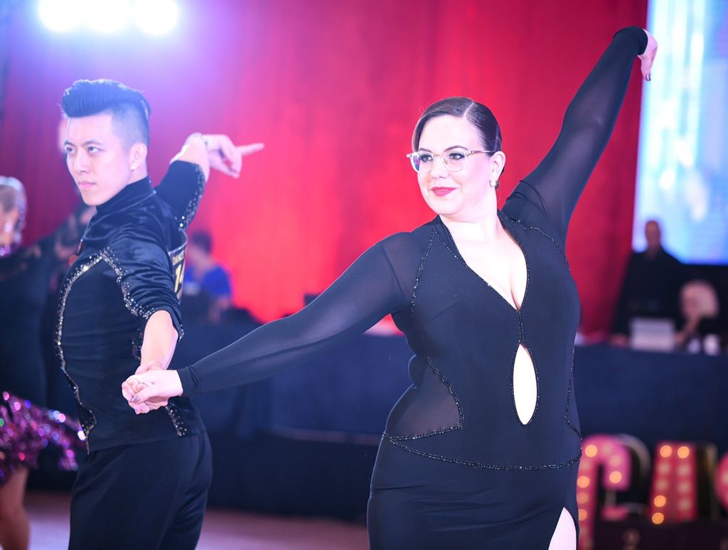Erin and I competing Latin dance in the Profession