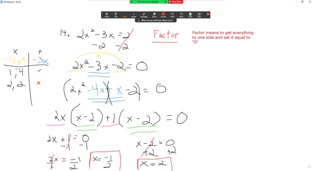Solving by Factoring