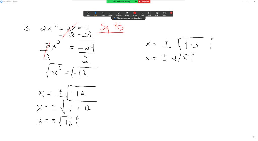 Solving by Square Root