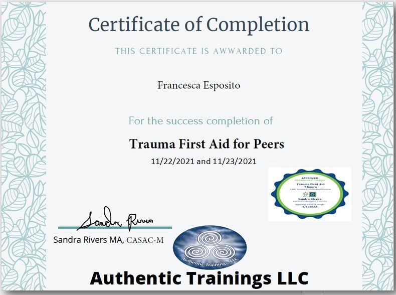 Trauma Certificate
