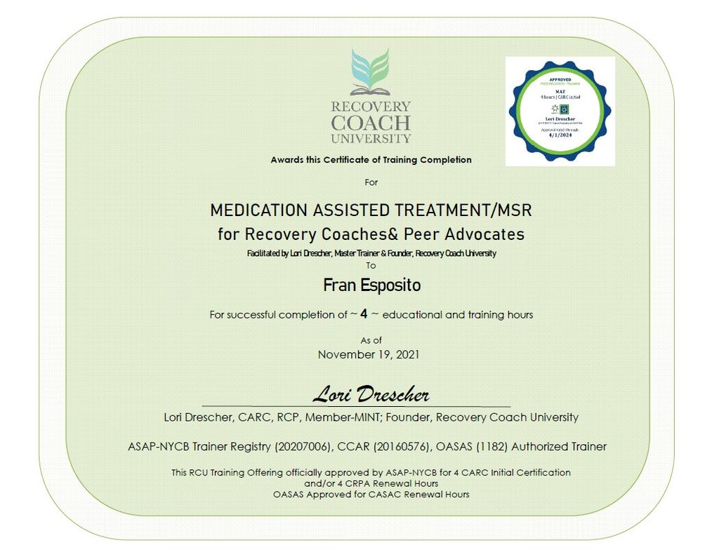 Medication Assisted Treatment Certified- MAT