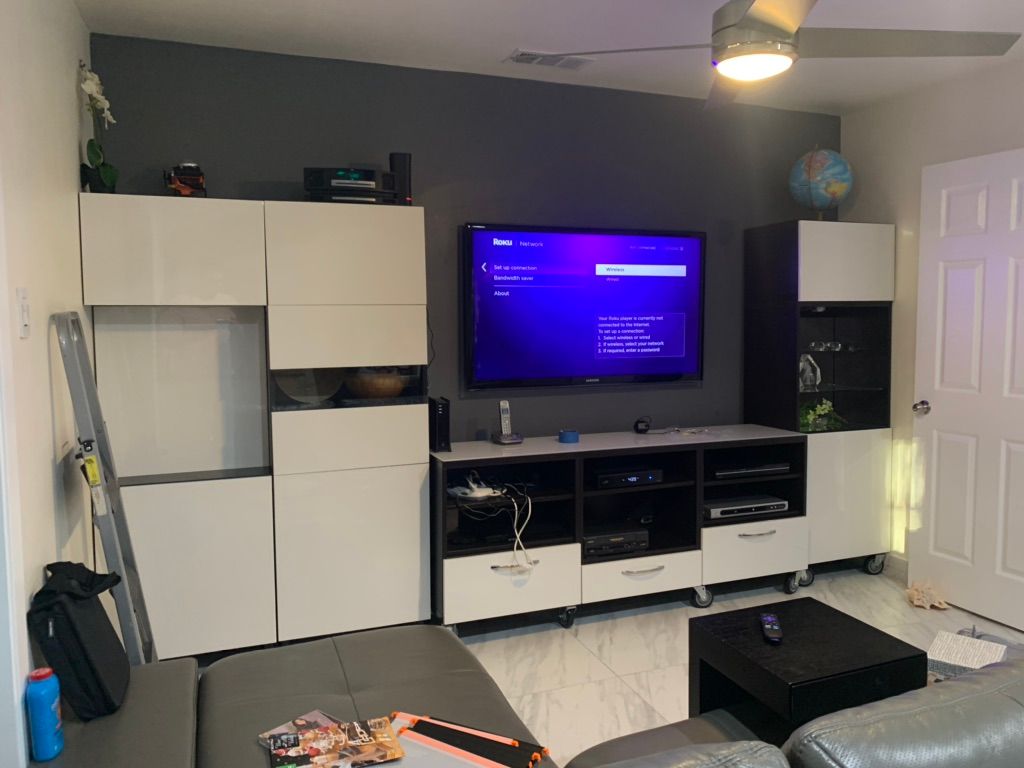 Assembled cabinets and installed. Added casters to