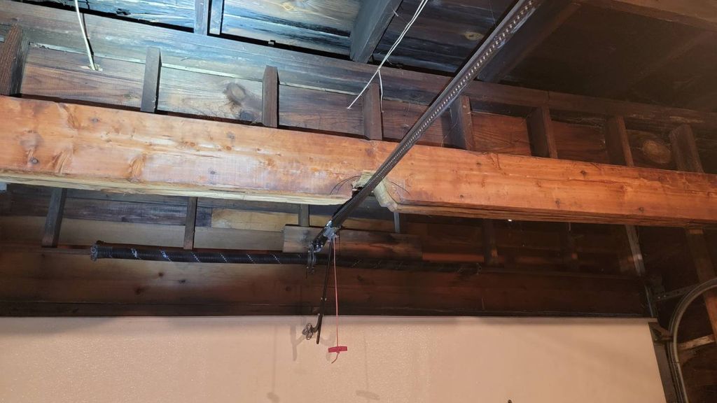 This beam was notched to make way for a garage doo