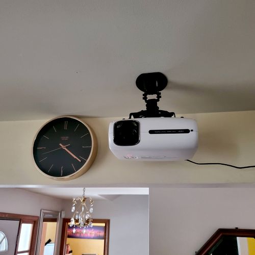 David installed a ceiling mount projector for us. 