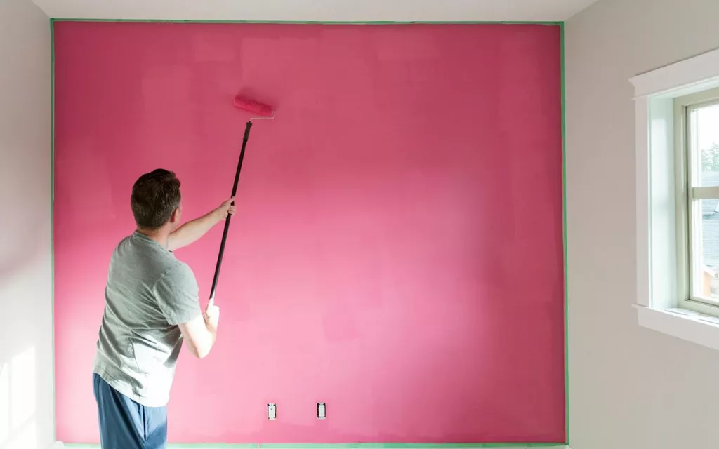 painting wall in room