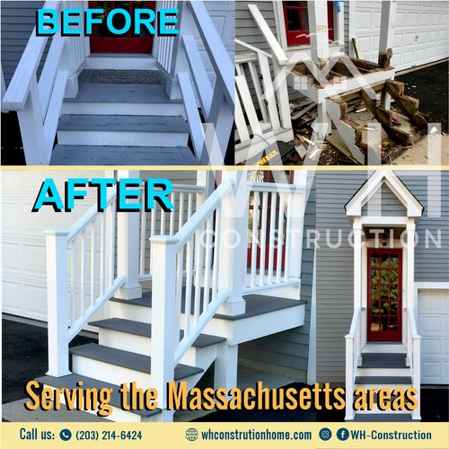 before and after porch stairs