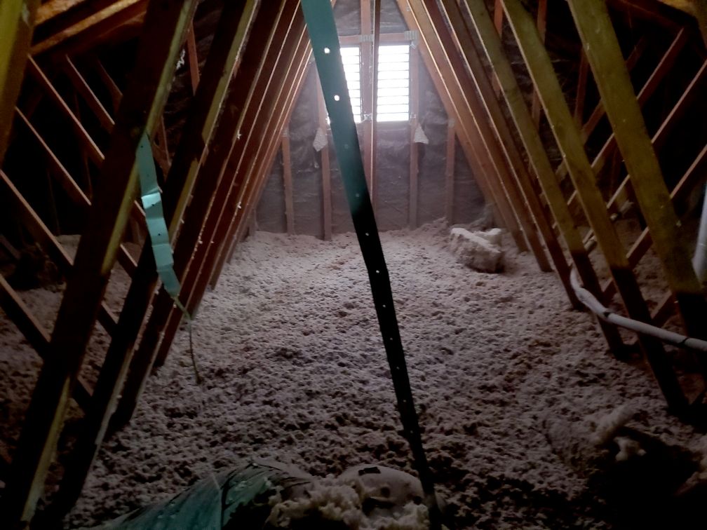 thick blanket of R38 blown cellulose