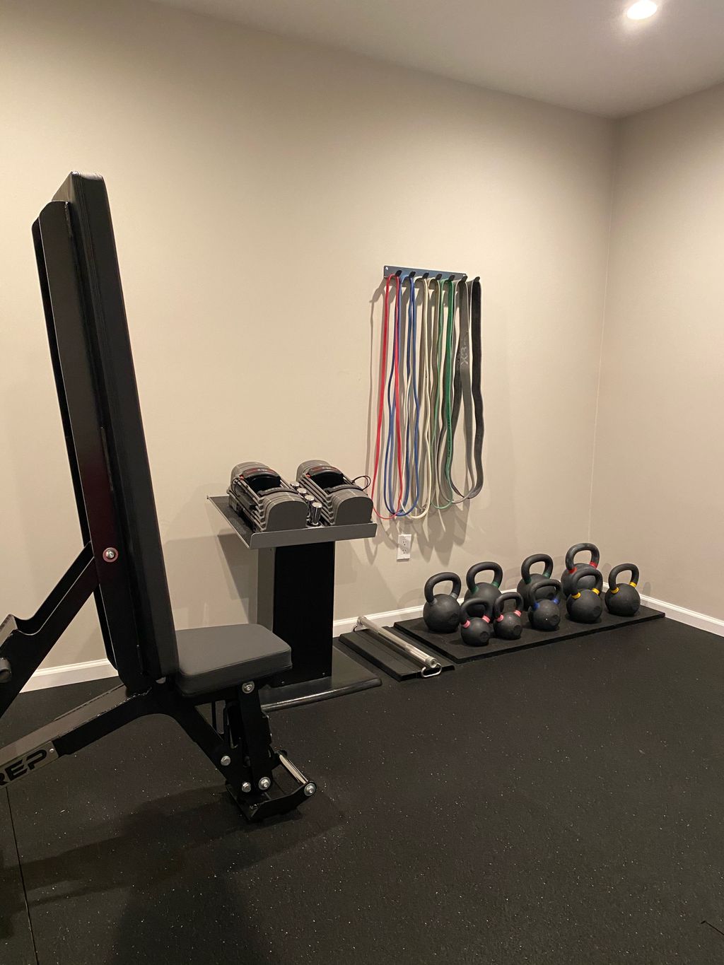 Dumbbells (up to 70 lbs), Kettlebells (up to 71 lb