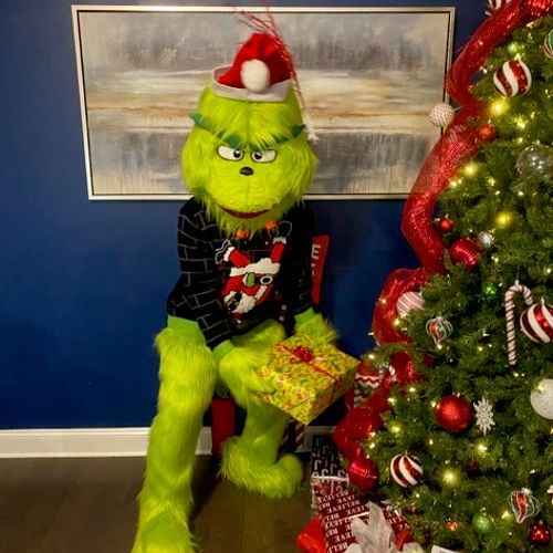 Our grinch party was a huge success. He was huge b
