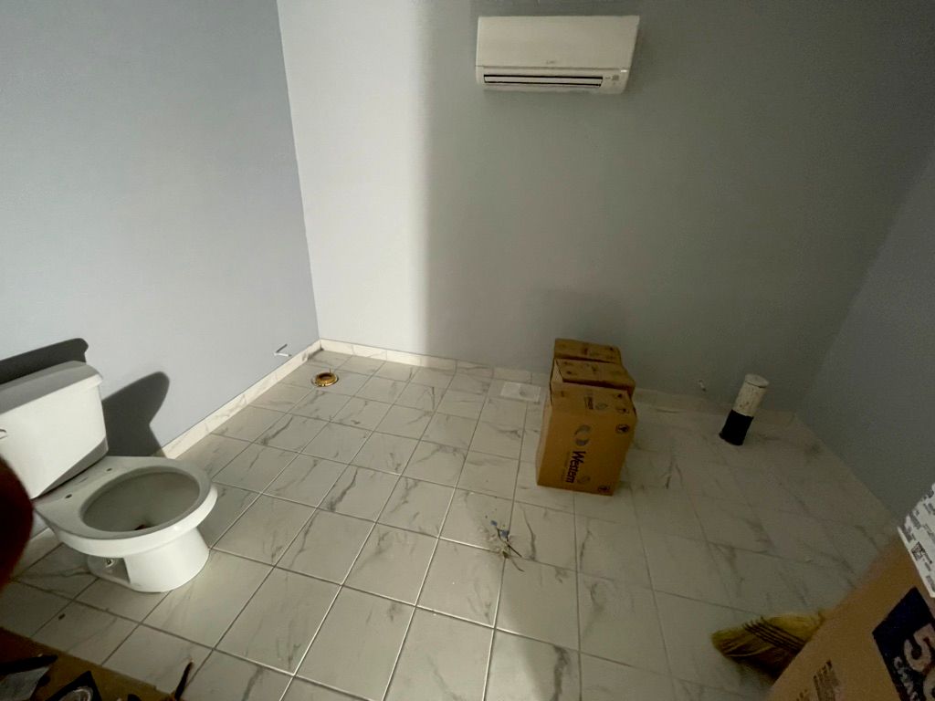 (1) 3 toilets to be set up. 