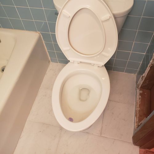 Toilet after cleaning and water deposit removal 