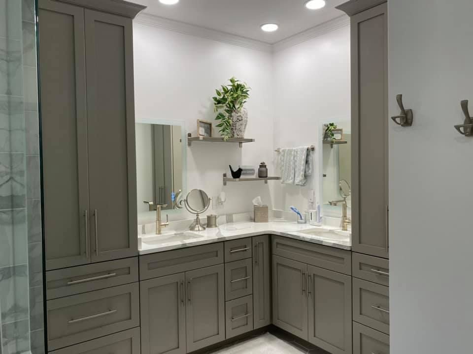 Bathroom lighting and plumbing