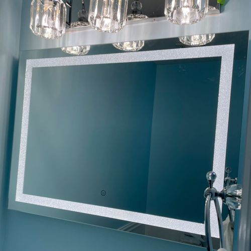 Lighted Vanity Mirror Installation