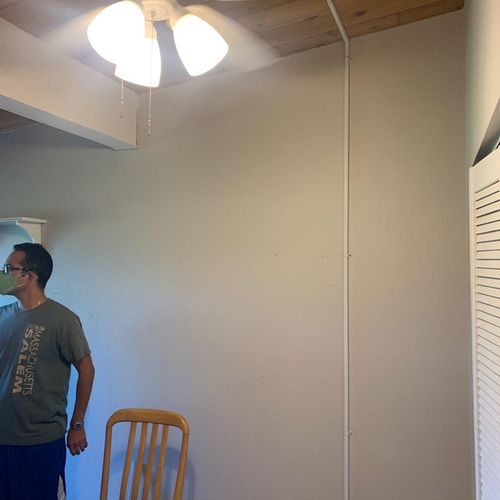 Bill installed two ceiling fans in a room where th
