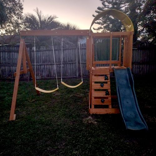 He put a swingset together for me and he did a gre