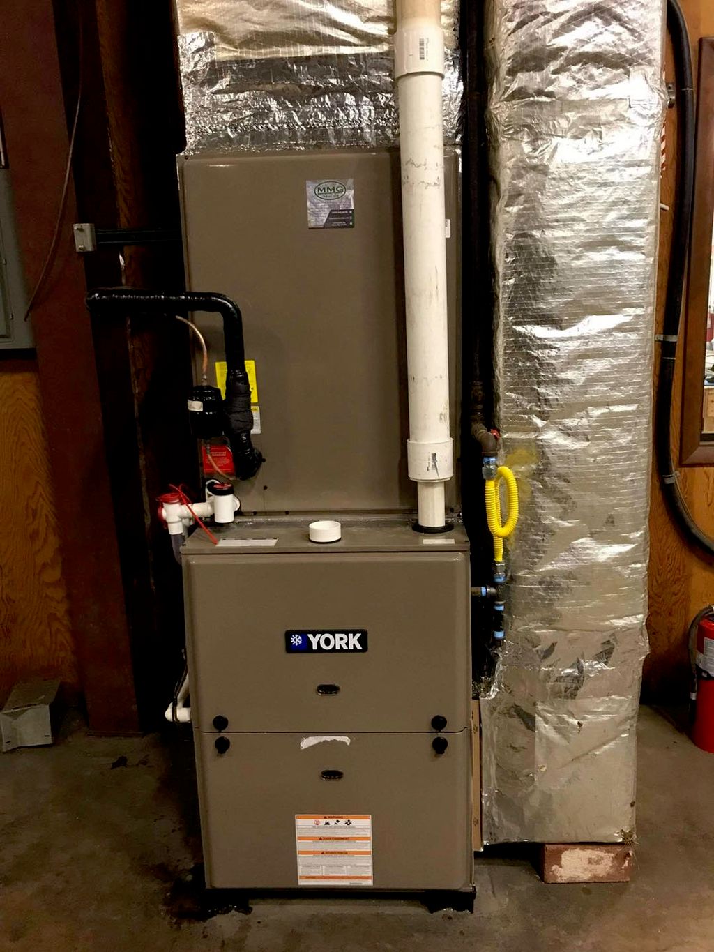 A 90% efficient furnace installation. 