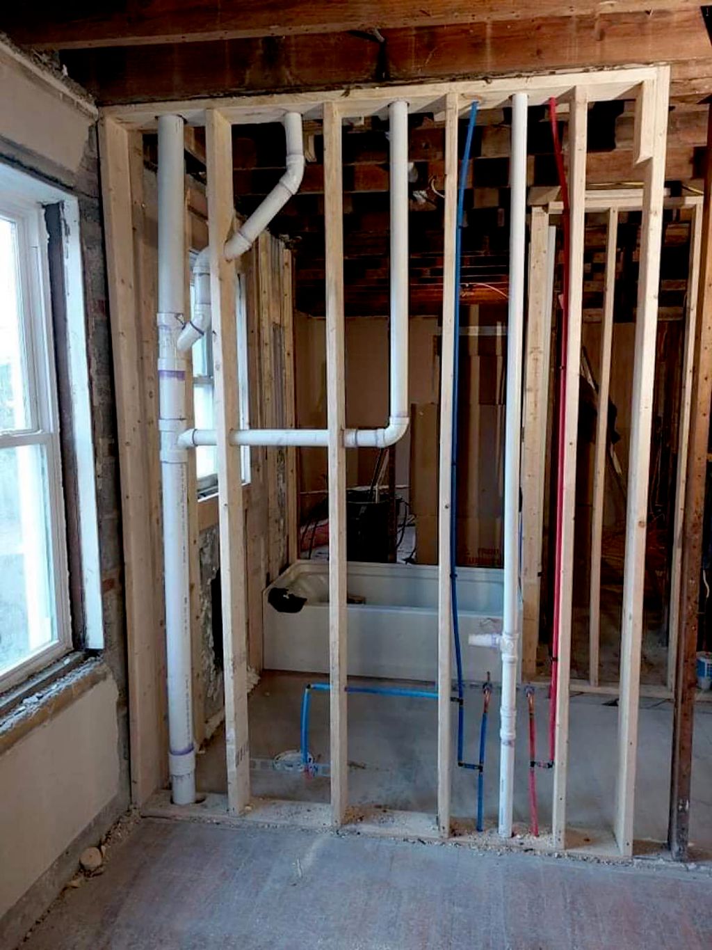 A plumbing rough in, ready for inspection! 