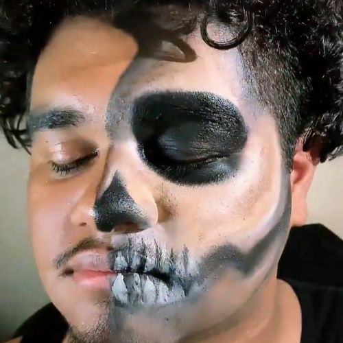 Jasmine painted my face for a Halloween photoshoot