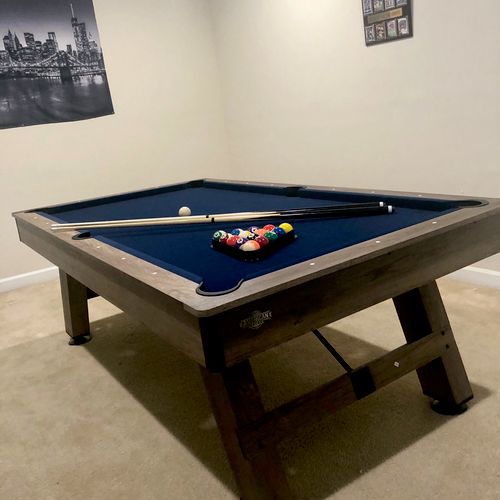 Great job putting together a pool table I purchase