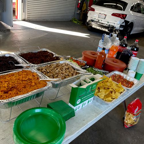 Taco Party for Corporate Lunch at a body shop in P