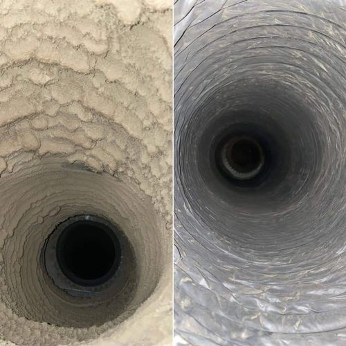 Long overdue air duct before and after.