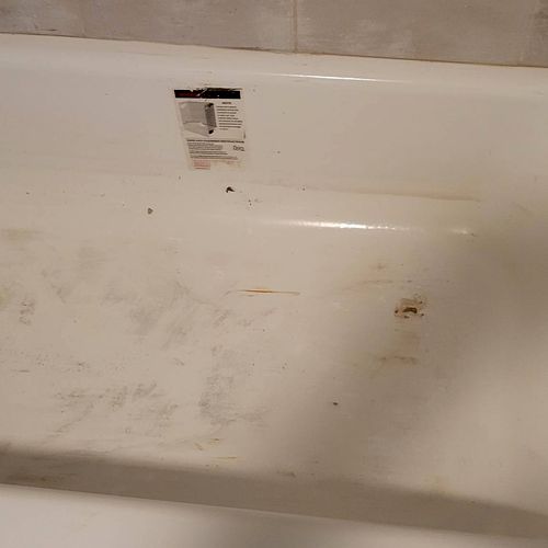 before picture: this tub was ruined with dirt and 