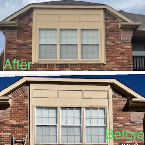 trim, decorative trim and window trim plus paint. 