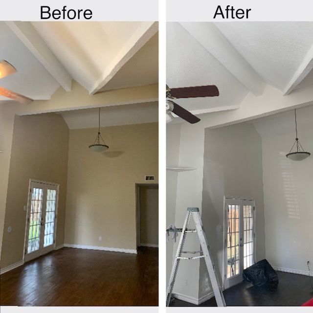 full interior including patch work, walls, ceiling