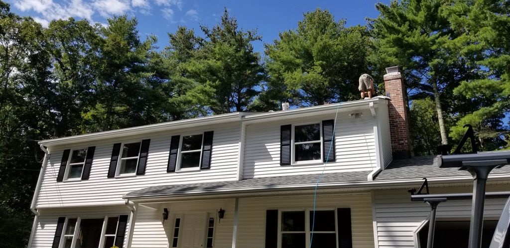 New roof and reflashing the chimney 