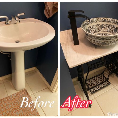 Mustafa designed and built a new sink for my guest